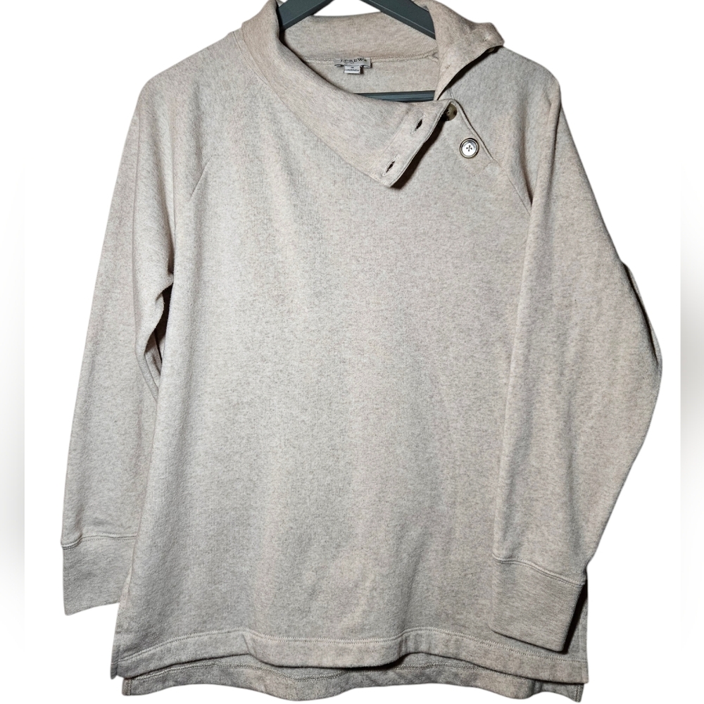 J. Crew Cowl Button Neck Sweatshirt - Picture 3 of 4